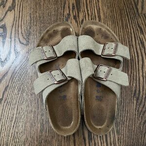 Birkenstock Sandals Taupe Suede